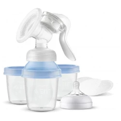 Ручной молокоотсос Philips AVENT Natural SCF430/13, с 3 контейнерами для хранения молока Ручной молокоотсос Philips AVENT Natural SCF430/13, с 3 контейнерами для хранения молока