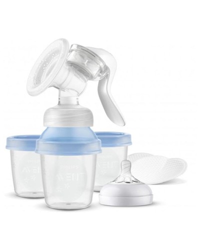 Əl süd nasosu Philips AVENT Natural SCF430/13, 3 ədəd süd saxlama konteyneri ilə