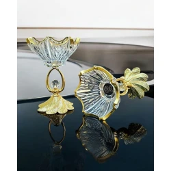 Варенница Gallery Home GH-000200, стекло, прозрачная/золотистая, 12 см, 1 шт