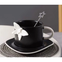 Набор из чашки и блюдца HVA241, черный Набор из чашки и блюдца HVA241, черный