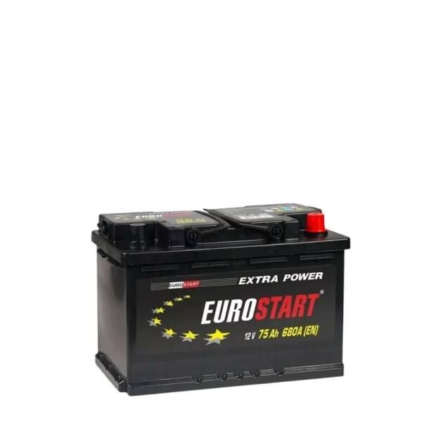 Avtomobil akkumulyatoru Eurostart 75 Ah 680A R+ Avtomobil akkumulyatoru Eurostart 75 Ah 680A R+