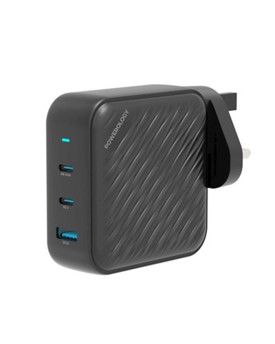 Şəbəkə enerji toplama cihazı Powerology PD QC 140 Vt, 2xUSB-C və 1xUSB-A