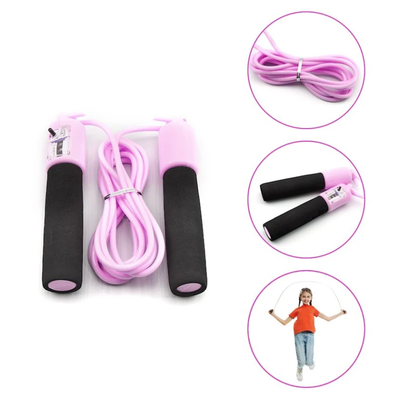 Скакалка 3233971702691, пластик, розовая