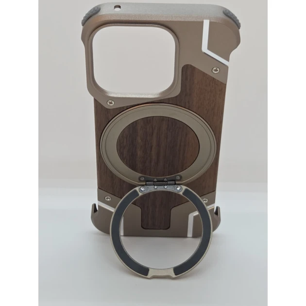 Чехол для Apple iPhone 16 Pro, металл, коричневый