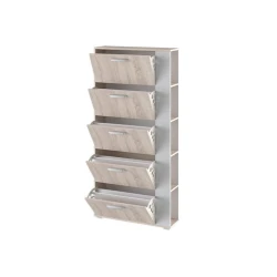 Тумба для обуви Art Mebel 81, ламинат, белая/сономо, 130х60х30 см