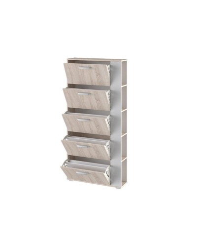 Ayaqqabı üçün tumba Art Mebel 81, laminat, ağ/sonomo, 130х60х30 sm