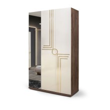 Şkaf Alzzoni 428, krem/qəhvəyi, 1200x2000x470 mm