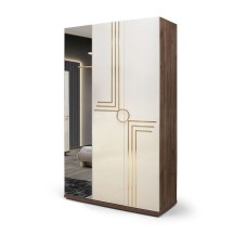 Şkaf Alzzoni 428, krem/qəhvəyi, 1200x2000x470 mm