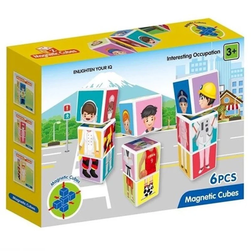 Магнитные кубики для изучения профессий, 3+ лет