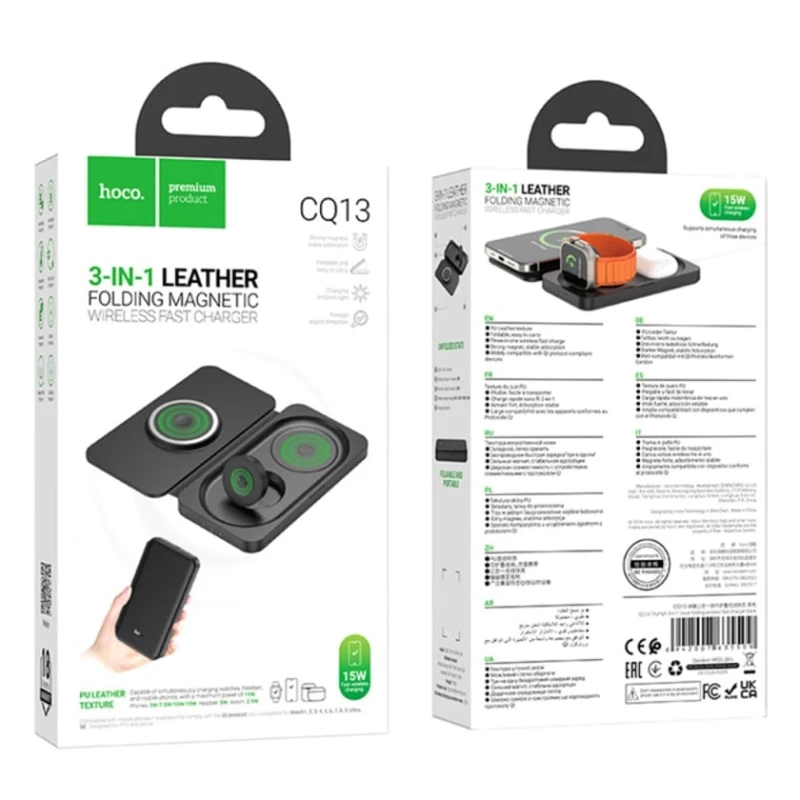 Simsiz yükləmə cihazı HOCO CQ13 Triumph 3-in-1 Simsiz yükləmə cihazı HOCO CQ13 Triumph 3-in-1
