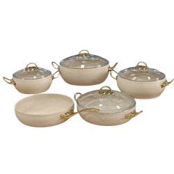 Набор кастрюль Nipmar, гранит, бежевый, 5 шт