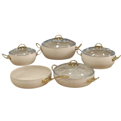 Набор кастрюль Nipmar, гранит, бежевый, 5 шт Набор кастрюль Nipmar, гранит, бежевый, 5 шт