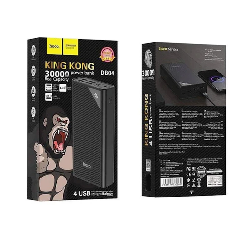 Xarici akkumulyator Hoco DB04 30000 mAh Black