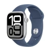 Ağıllı saat Apple Watch Series 10 GPS 42mm Silver Aluminium Case with Denim Sport Band - M/L