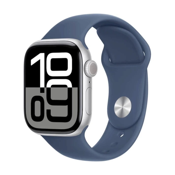 Ağıllı saat Apple Watch Series 10 GPS 42mm Silver Aluminium Case with Denim Sport Band - M/L