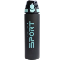 Спортивная бутылка YY-611, 600 мл, черный/бирюзовый