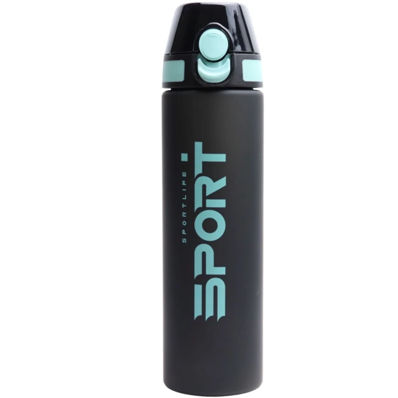 Спортивная бутылка YY-611, 600 мл, черный/бирюзовый