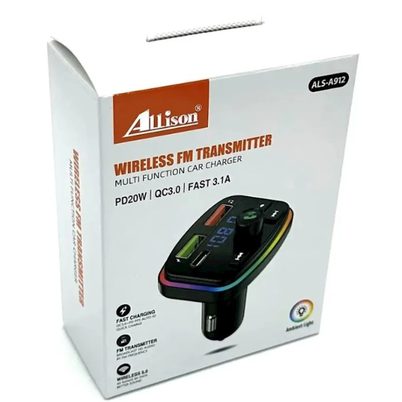 Avtomobil üçün FM ötürücü Allison ALS-A912, Black