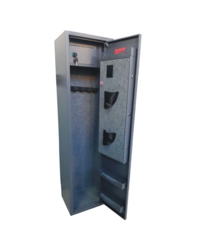 Silah seyfi Strong XD-079_2, elektron kodlu kilid və açar ilə, boz, 1450x370x300 mm, 31 kq