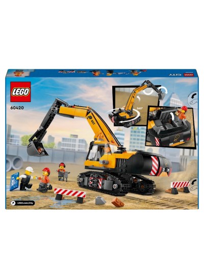 Konstruktor LEGO Yellow Construction Excavator V29 60420, 8+ yaş, 621 hissə