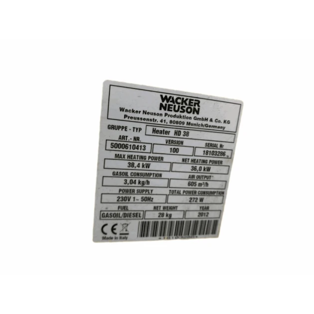 Тепловентилятор Wacker Neuson HD-38