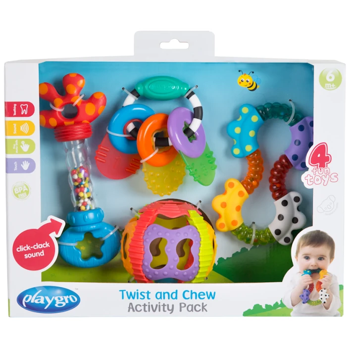 Набор прорезывателей Playgro 4085432, 6+ мес, 4 шт Набор прорезывателей Playgro 4085432, 6+ мес, 4 шт