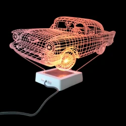 3D лампа 3d lights Классическая Машина, оранжевый, 19х32 см