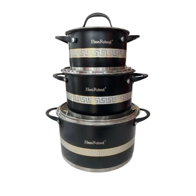 Набор кастрюль Haus Roland 00699, нержавеющая сталь/никель, черный, 16/20/24 см, 3 предмета Набор кастрюль Haus Roland 00699, нержавеющая сталь/никель, черный, 16/20/24 см, 3 предмета