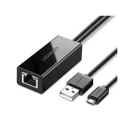 Сетевой адаптер Ugreen CR110 30985 Ethernet RJ-45 - USB 2.0 Micro USB Black