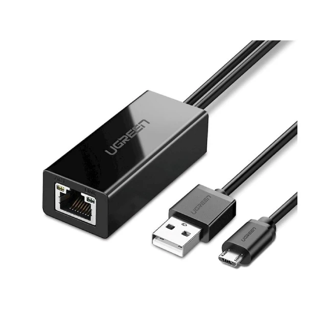 Сетевой адаптер Ugreen CR110 30985 Ethernet RJ-45 - USB 2.0 Micro USB Black Сетевой адаптер Ugreen CR110 30985 Ethernet RJ-45 - USB 2.0 Micro USB Black