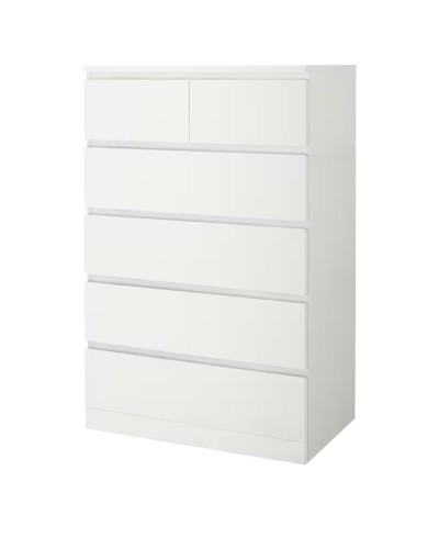 Komod IKEA Malm, ağ, 80x123 sm