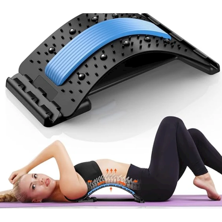 Массажер-мостик для поясницы WS0412, черный/синий, 36 см Массажер-мостик для поясницы WS0412, черный/синий, 36 см