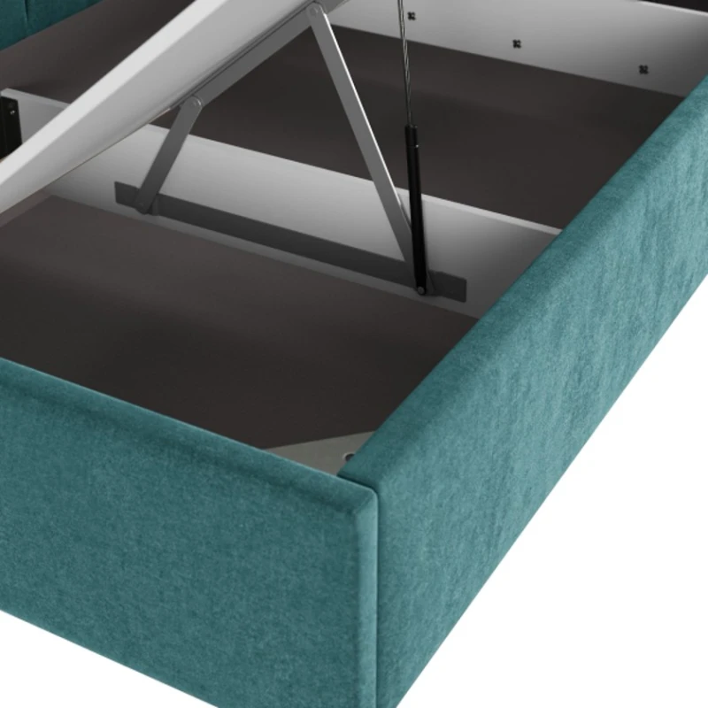 Tək nəfərlik çarpayı Art_tek_yataq 20, laminat/parça, firuzəyi, 200x85x90 sm