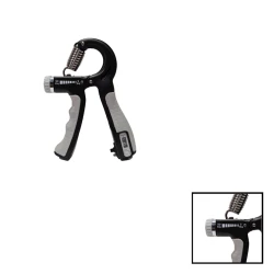 Эспандер кистевой Gymnic, с счетчиком, 16x9 см, черный, 50 кг Эспандер кистевой Gymnic, с счетчиком, 16x9 см, черный, 50 кг