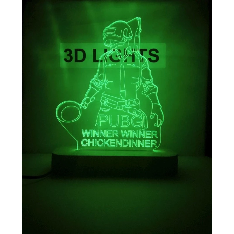 3D-gecə lampası toy01, 20x14 sm, yaşıl