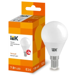 Светодиодная лампа IEK G45 E14 7W 3000K