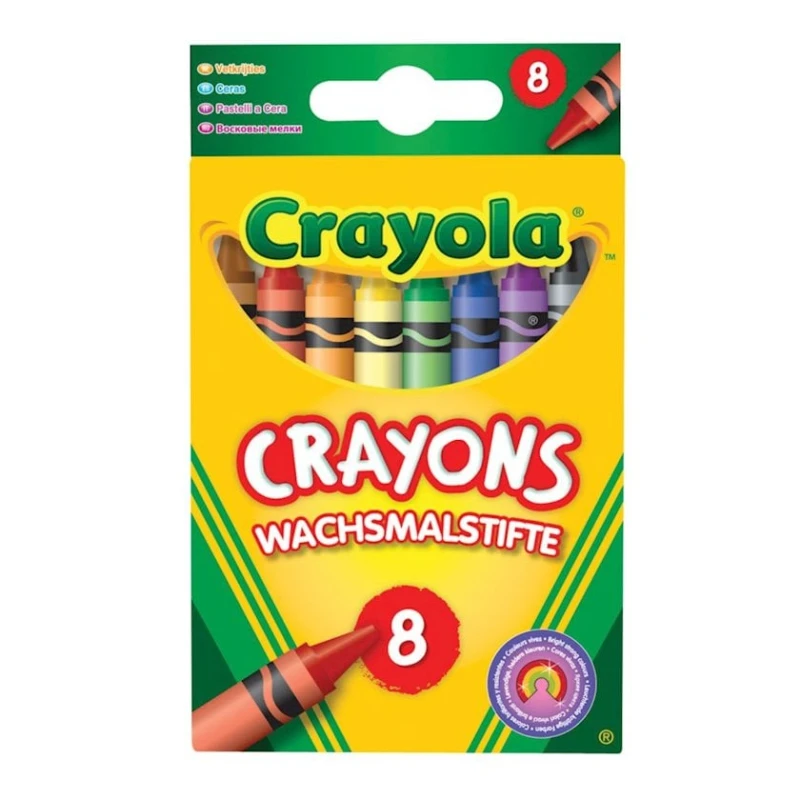 Разноцветные стандартные восковые мелки Crayola, 8 шт. 48 гр. Разноцветные стандартные восковые мелки Crayola, 8 шт. 48 гр.