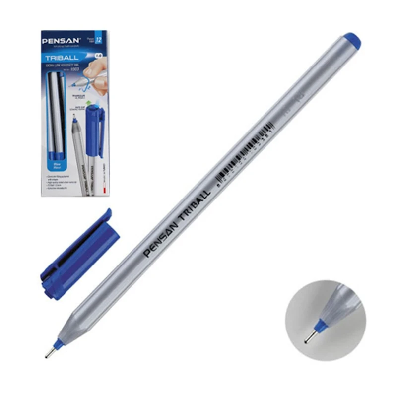 Ручка шариковая Pensan Triball, 1 мм, с синим чернилом