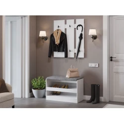 Ayaqqabı üçün tumba Art Mebel 3, laminat, ağ, 45x70x30 sm