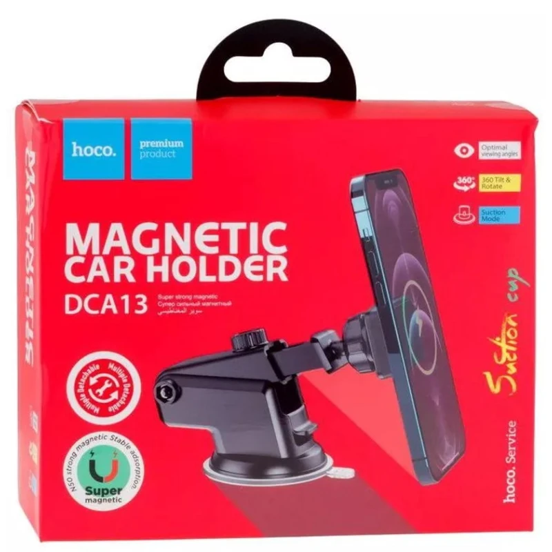 Автомобильный держатель для телефона Hoco DCA13 Suction Black