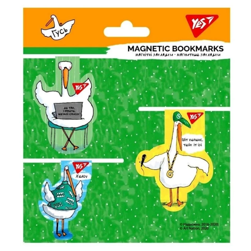 Закладка магнитная Yes Гусь 707616, 3 шт