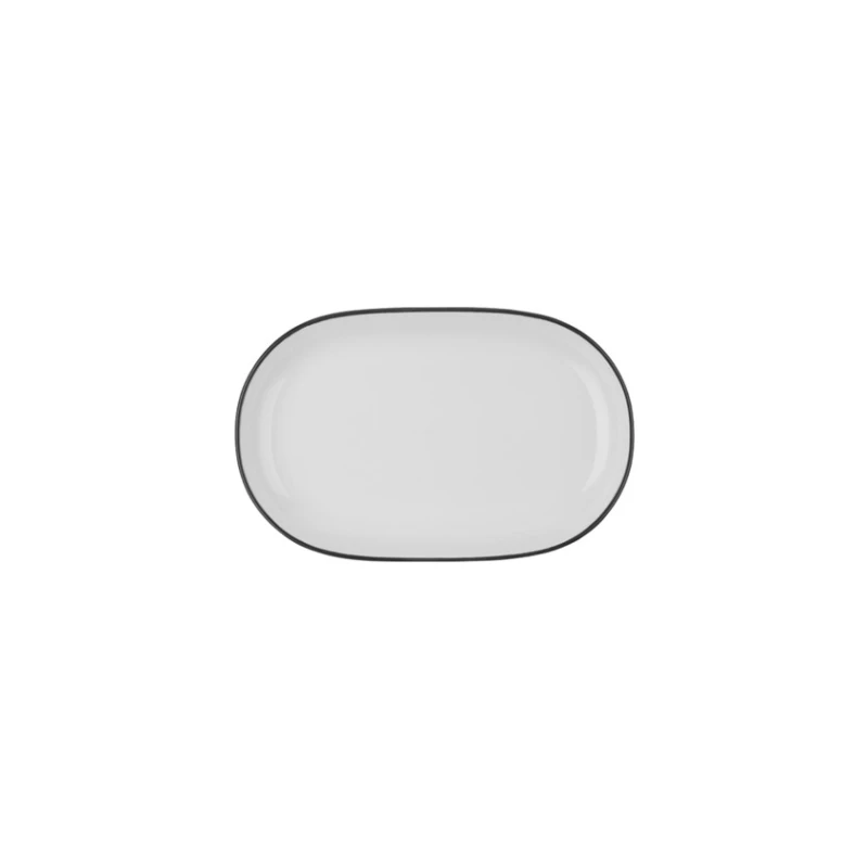 Блюдо ID-Fine Modest Black Magnus, фарфор, белое/черное, 23 см