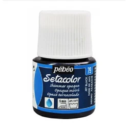 Краска Pebeo мерцающая для ткани Setacolor Shimmer Opaque jet black 45 мл, черный