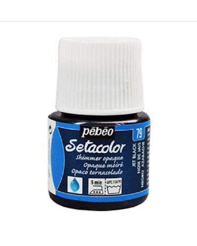 Zərli boya Pebeo parça üçün Setacolor Shimmer Opaque jet black 45 ml, qara
