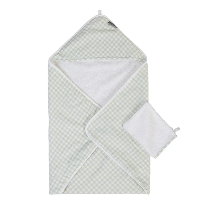 Детское полотенце Childhome CCBCJVF, 80x80 см, белое/зеленое Детское полотенце Childhome CCBCJVF, 80x80 см, белое/зеленое