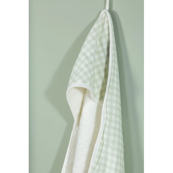 Детское полотенце Childhome CCBCJVF, 80x80 см, белое/зеленое Детское полотенце Childhome CCBCJVF, 80x80 см, белое/зеленое
