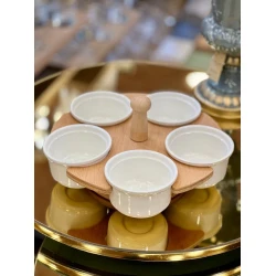 Набор менажниц с подставкой Sweet Home 00004447, белый/коричневый, 6 предметов Набор менажниц с подставкой Sweet Home 00004447, белый/коричневый, 6 предметов