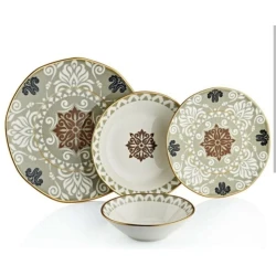 Süfrə qab-qacaq dəsti SHA-00002531, keramika, rəngbərəng, 6 nəfərlik, 24 parça