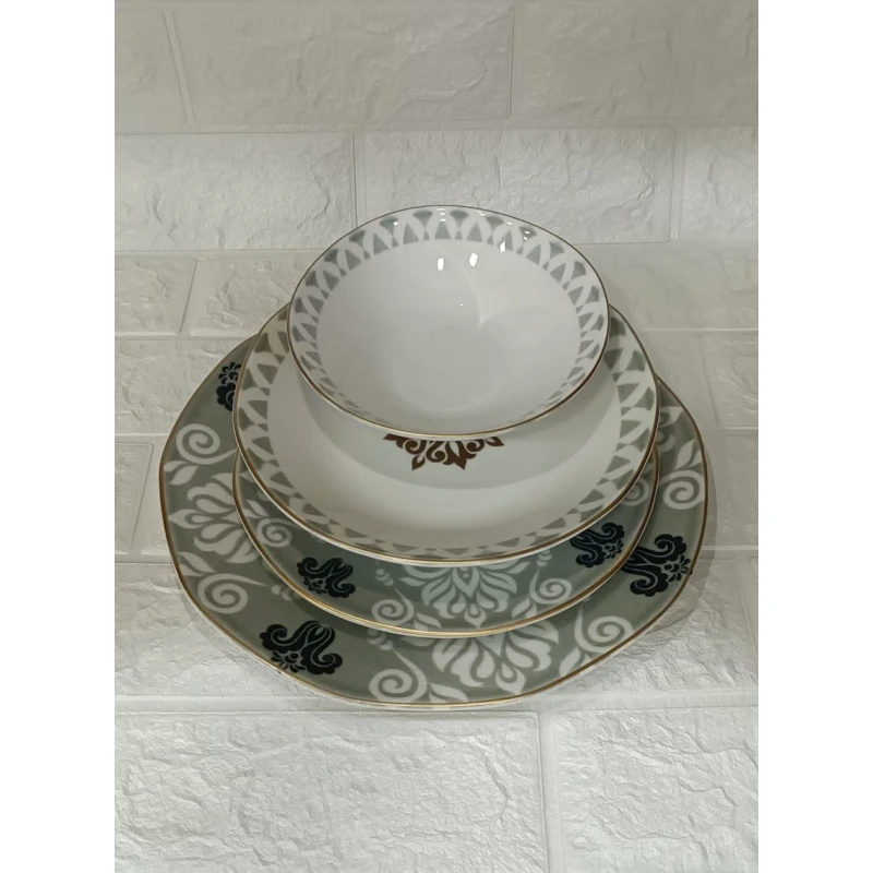 Süfrə qab-qacaq dəsti SHA-00002531, keramika, rəngbərəng, 6 nəfərlik, 24 parça