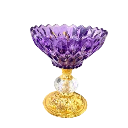 Конфетница Mondo 11х13 см, стекло, фиолетовый/золотой Конфетница Mondo 11х13 см, стекло, фиолетовый/золотой